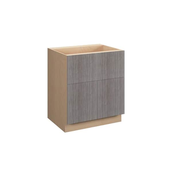Unbranded Saratoga Slab 36 in. W x 34.5 in. H x 24 in. D in Greywood Plywood Assembled Farm Sink Base Cabinet
