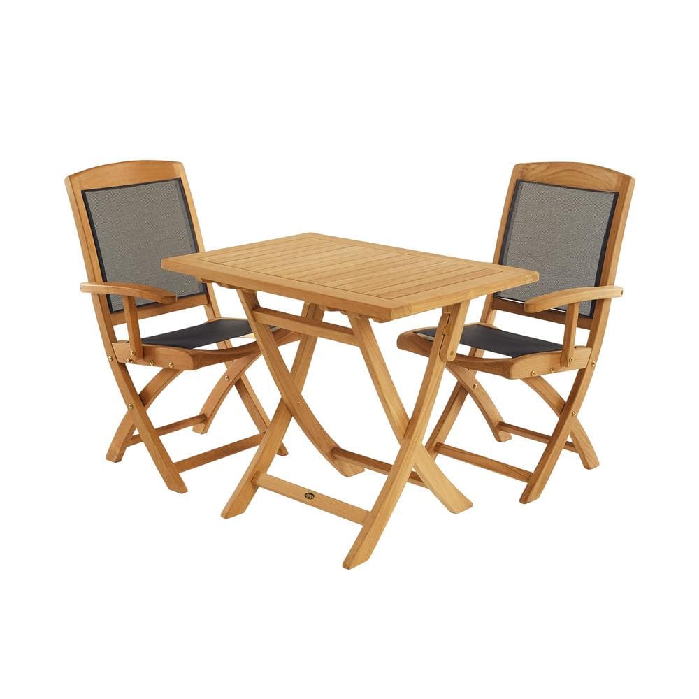 Colorado Honey Teak Folding Outdoor Dining Chair with Textilene Seat