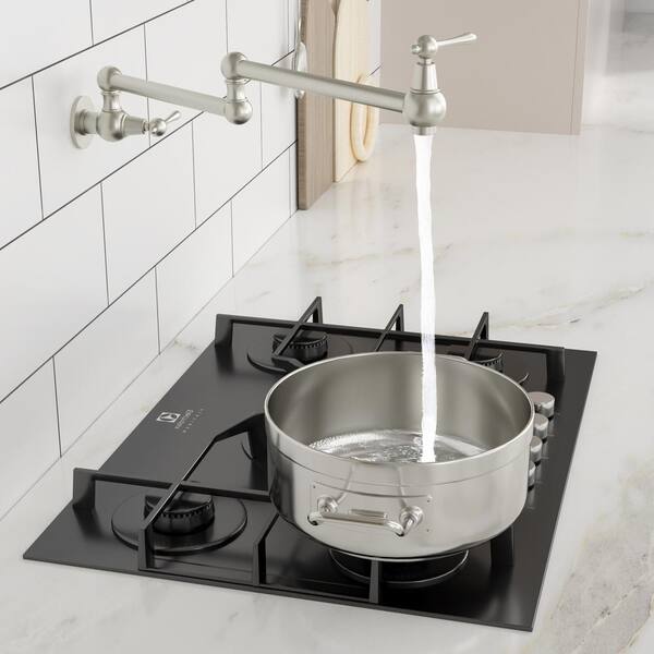 Logmey Wall Mounted Pot Filler Faucet with Double Joint Swing Arms in  Brushed LM-RQ002RSS - The Home Depot | Farbsprühsysteme