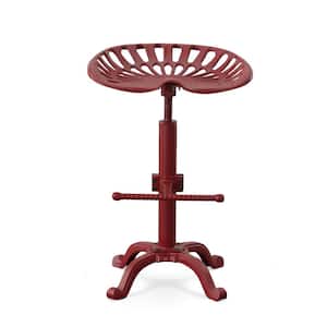 Tractor Seat Adjustable Height Red Bar Stool