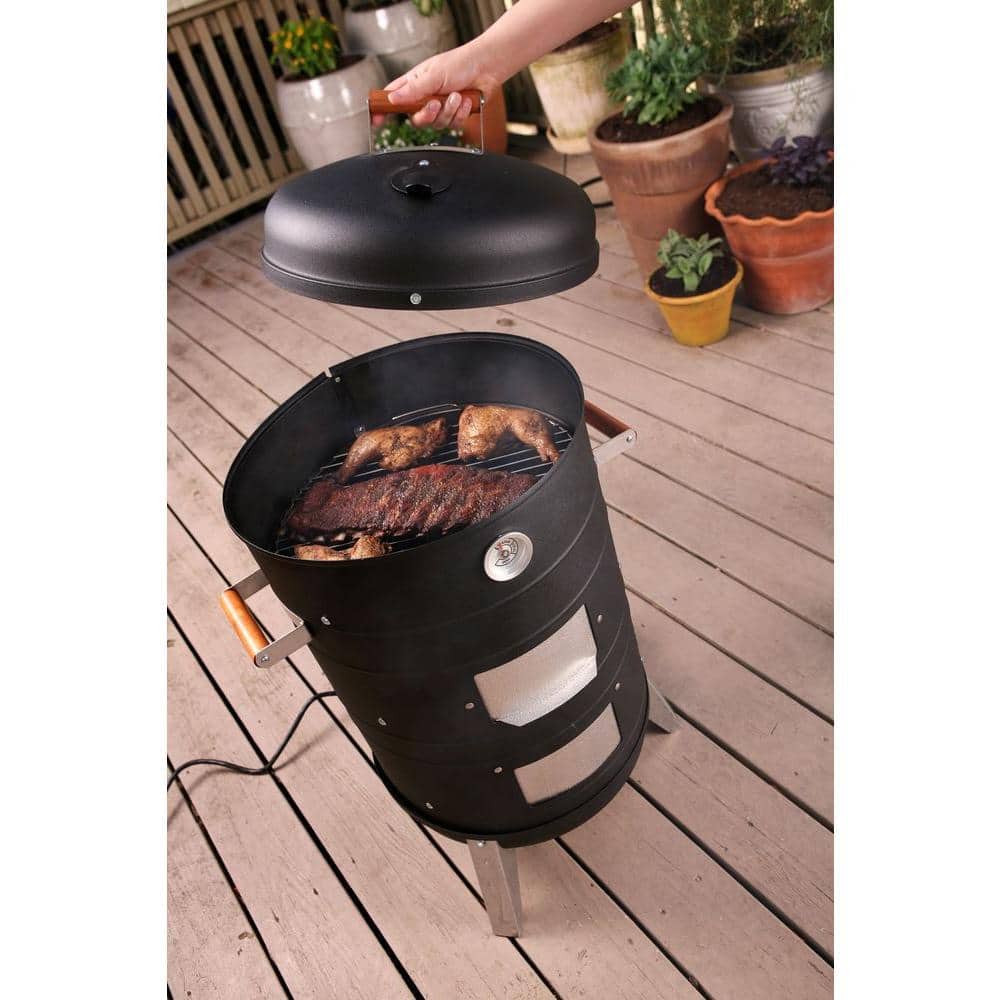 Americana Black Electric Water Smoker and Grill Combo