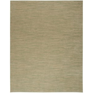 Essentials 8 ft. x 10 ft. Green Gold Abstract Contemporary Indoor/Outdoor Area Rug