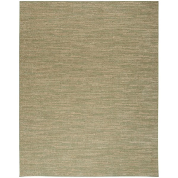 Nourison Essentials 8 ft. x 10 ft. Green Gold Abstract Contemporary Indoor/Outdoor Area Rug