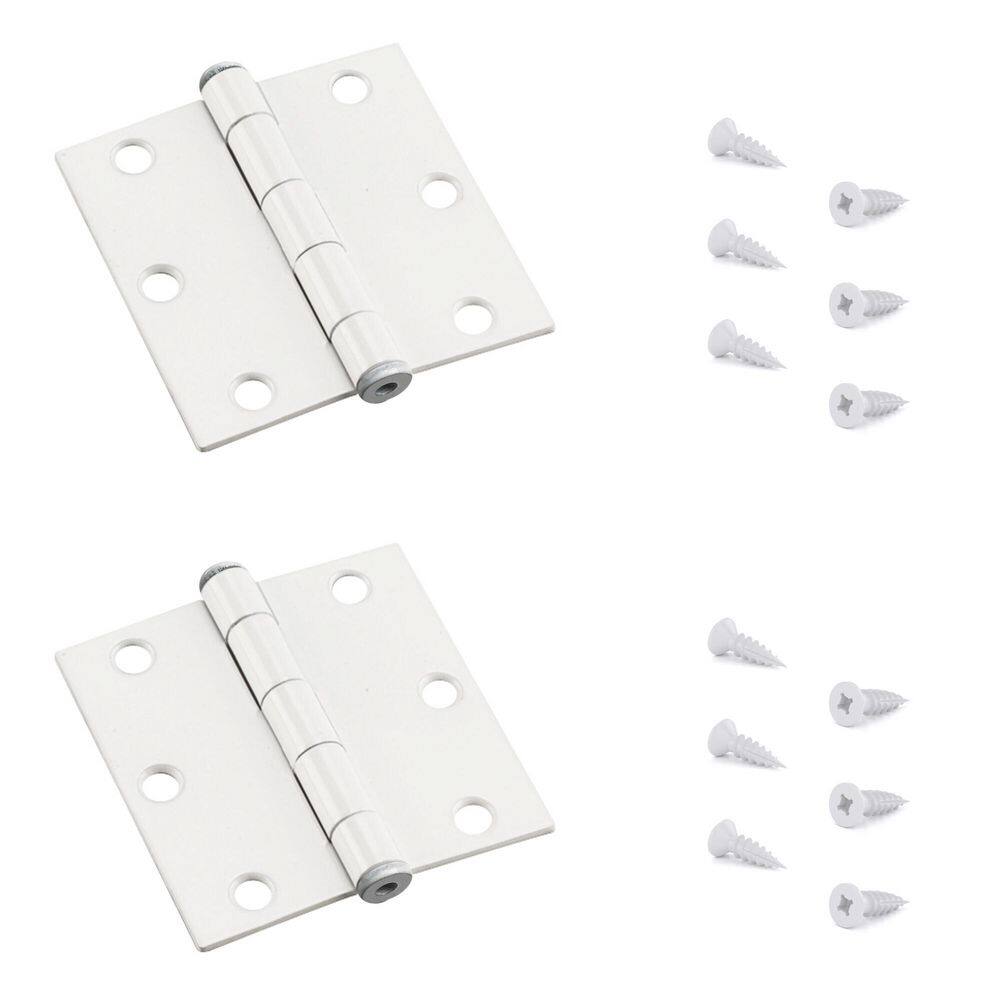 3 in. x 3 in. White Full Mortise Butt Hinge with Removable Pin (2-Pack) price history on PriceWatchPro