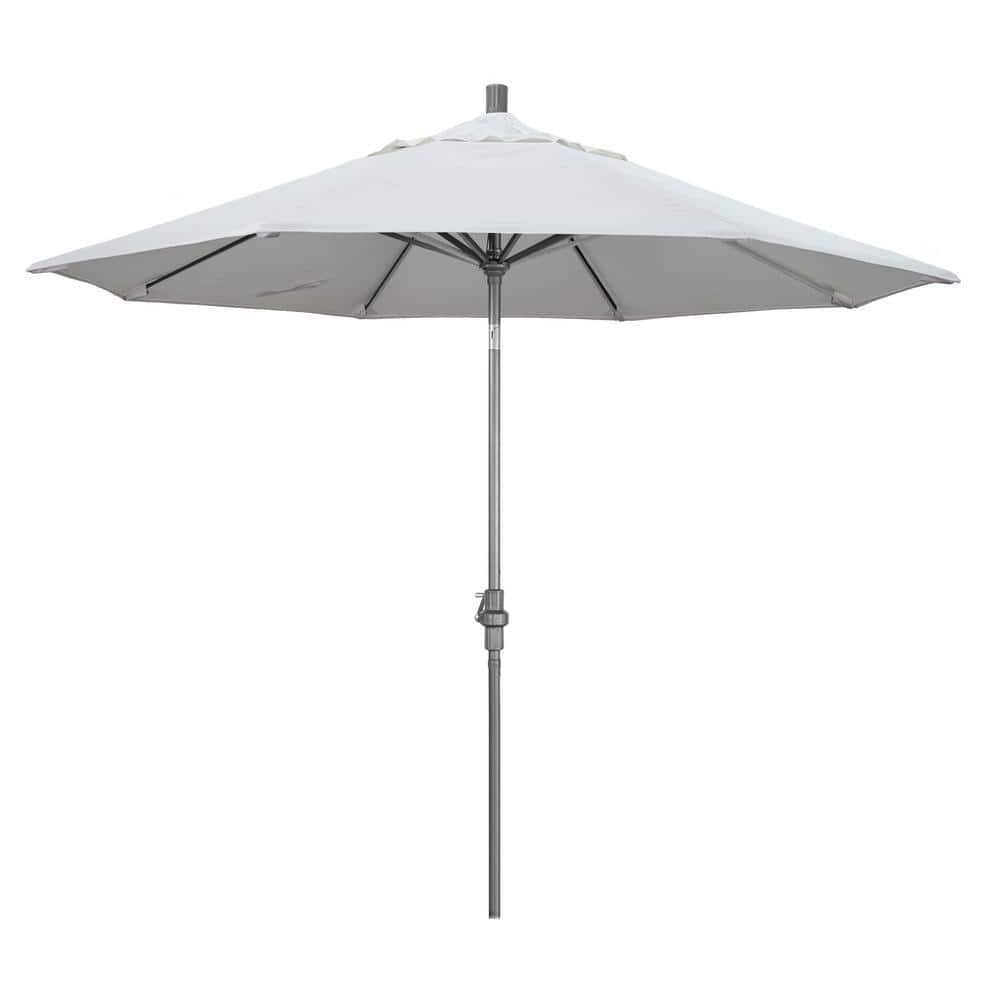 9 ft. Hammertone Grey Aluminum Market Patio Umbrella with Collar Tilt Crank Lift in White Olefin price history on PriceWatchPro