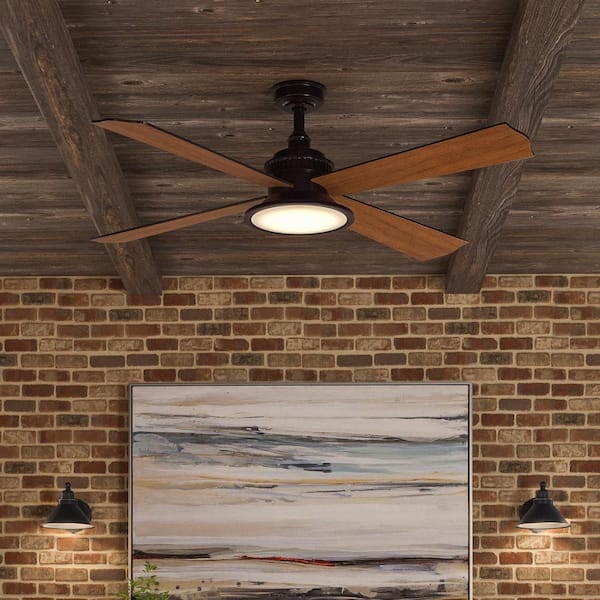 Valle Paraiso 52 in. Indoor Oil-Rubbed Bronze Ceiling Fan with Light Kit and Remote Control