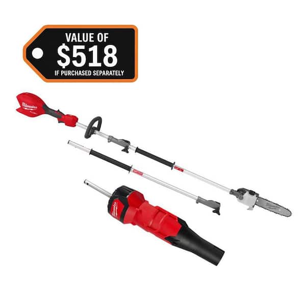 M18 FUEL 18V 10 in. Brushless Cordless Battery Powered QUIK-LOK Pole Saw w/ Blower Attachment