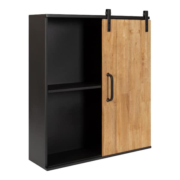 Kate and Laurel Samuels 7 in. x 24 in. x 28 in. Rustic Brown Wood Floating Decorative Cubby Wall Shelf With Brackets