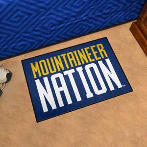 West Virginia University Blue 19 in. x 30 in. Starter Mat Accent Rug