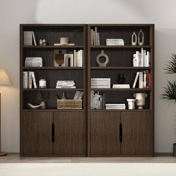 Manhattan Comfort Rivington 79 in. Tall Modern Walnut Composite
