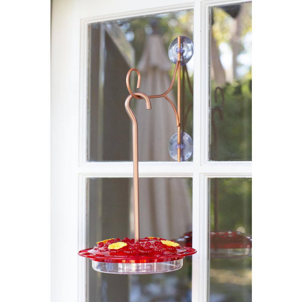 14" Red and Yellow Plastic Hanging Hummingbird Feeder