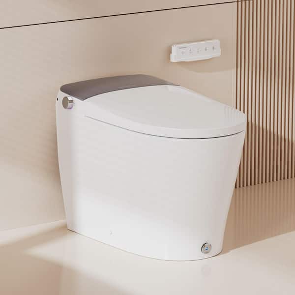 Elongated Electric Bidet Toilet 1.06 GPF in White with Auto Open/Close, Powerful Flushing, Deodorizing