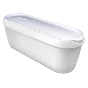Glide-A-Scoop Ice Cream Tub, 2.5 Quart, Insulated, Airtight Reusable Container With Non-Slip Base, White