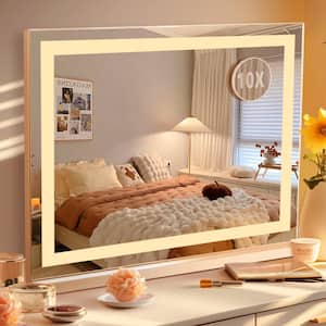 Hollywood Bathroom Vanity Makeup Mirror LED Lights 23 x 19 Rectangle Table Top Wall Mounted Mirror 1x10x Magnification