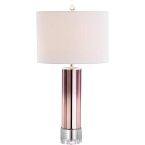Edward 27 in. Rose Gold Glass /Crystal LED Table Lamp