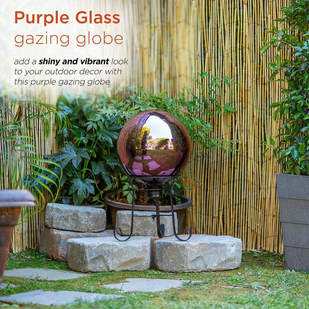 10" Electric Purple Blown Glass Gazing Globe