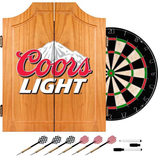 Trademark Wood Finish Dart Cabinet Set - Coors Light