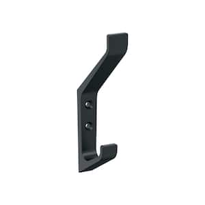 Emerge 5-7/16 in. L Matte Black Double Prong Wall Hook