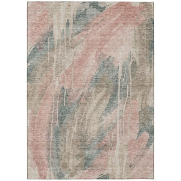 Chantille Machine Washable Indoor/Outdoor Abstract ACN3036 Blush 5 ft. x 7 ft. 6 in. Area Rug