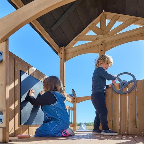Backyard Discovery Dover Bay Spruce Wood Outdoor Swing Set Playset
