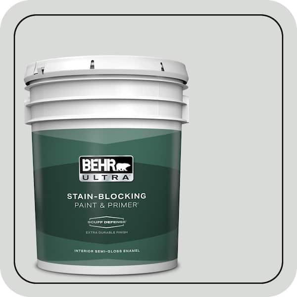 BEHR ULTRA 5 gal. #N460-1 Evening White Extra Durable Semi-Gloss Enamel Interior Paint & Primer