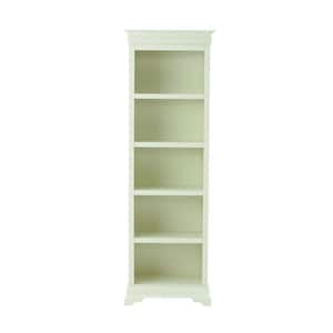 Louis Phillipe 73 in. Off-White 5-Shelf Bookcase with Adjustable Shelves