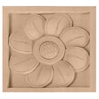 5/8 in. x 3 in. x 3 in. Unfinished Wood Maple Small Sunflower Rosette