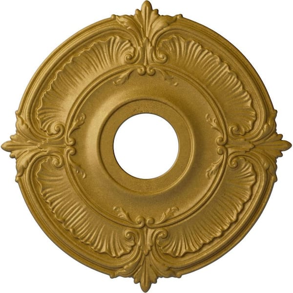 Ekena Millwork 18 in. x 4 in. I.D. x 5/8 in. Attica Urethane Ceiling Medallion (Fits Canopies upto 5 in.), Pharaohs Gold