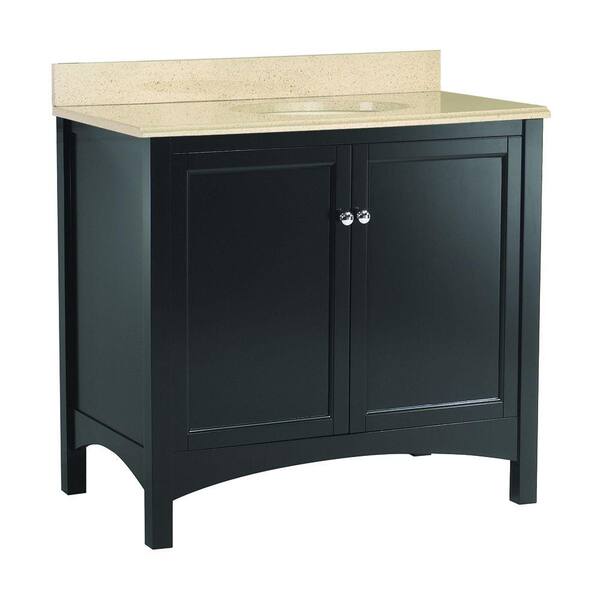 Home Decorators Collection Haven 37 in. W x 22 in. D Vanity in Espresso with Colorpoint Vanity Top in Maui