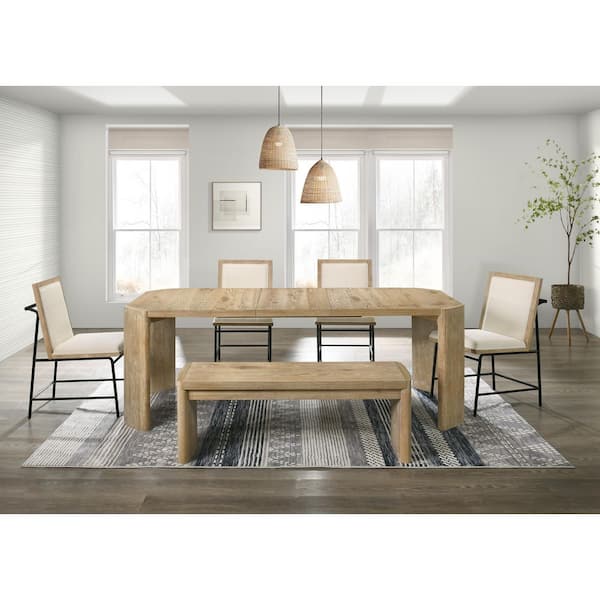 Bristol 6-Piece Kepler Driftwood Wood Dining Set (Seats 8)