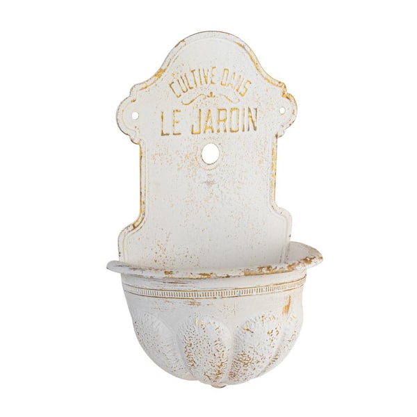 Storied Home 18.11 in. L x 9.45 in. W x 28.36 in. H Distressed White Metal Wall Planters (1-Pack)
