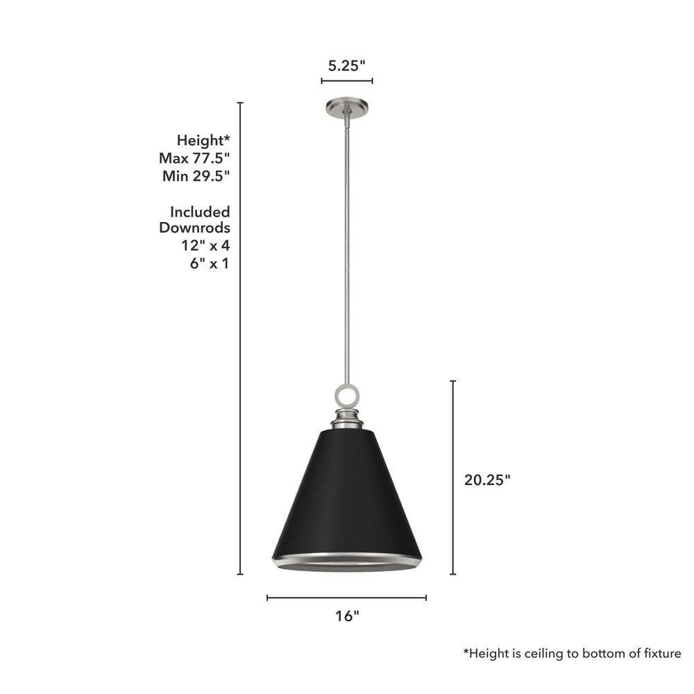 Klein 16" Brushed Nickel Modern Pendant Light