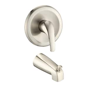Garden Single-Handle Wall-Mount Bathtub Faucet, Brushed Nickel (Valve Included)