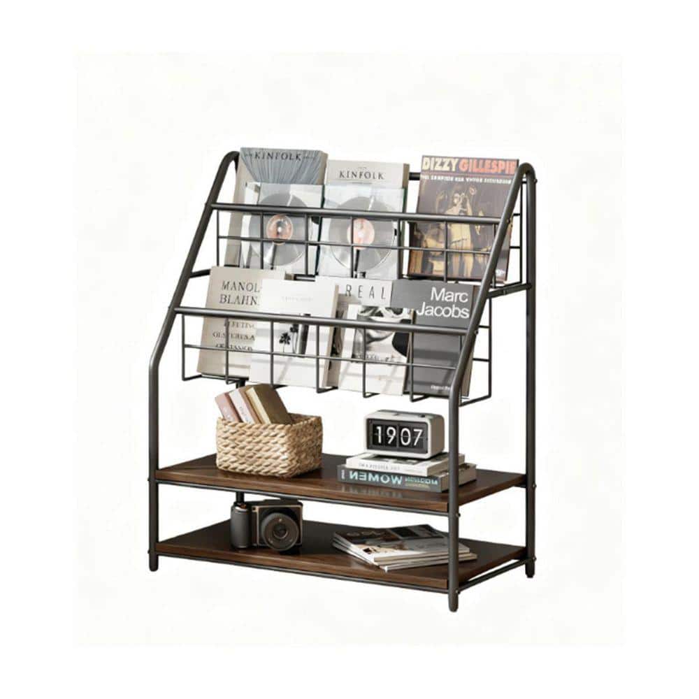 Grey 24 in x 30 in Metal FloorStanding Magazine Rack HDCKZ19DZY