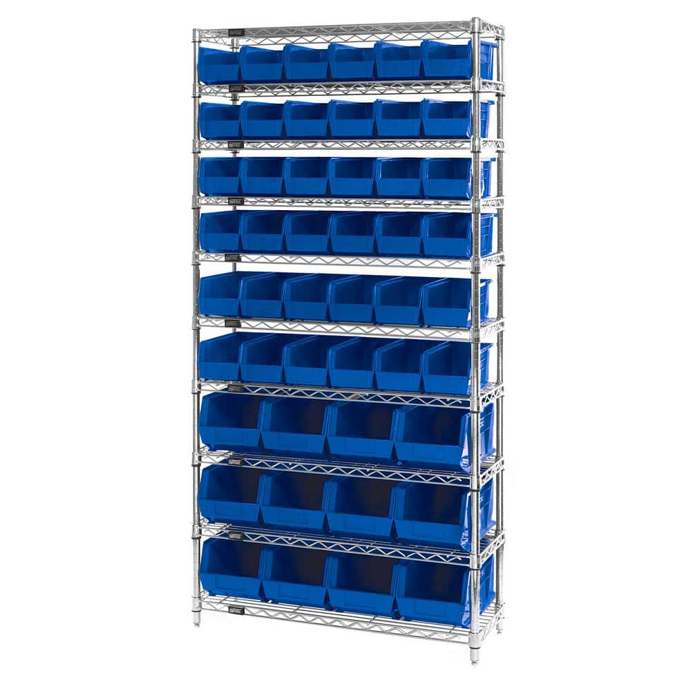 Giant Open Hopper 36 in. x 14 in. x 74 in. Wire Chrome Heavy-Duty 10-Tier Industrial Shelving Unit price history on PriceWatchPro