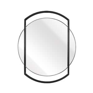 Ethanac 23.75 in. W x 29 in. H Metal Black Wall Mirror