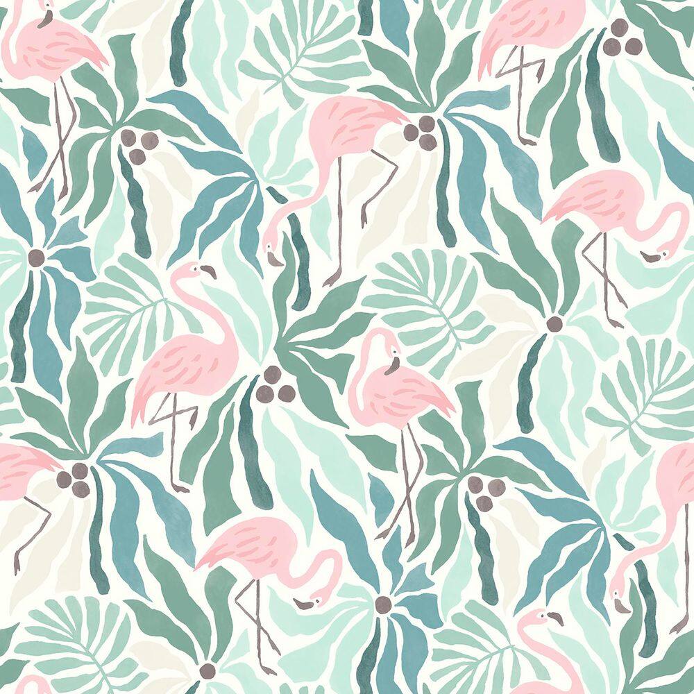 Flamingo Fun Green Peel and Stick Wallpaper Sample price history on PriceWatchPro