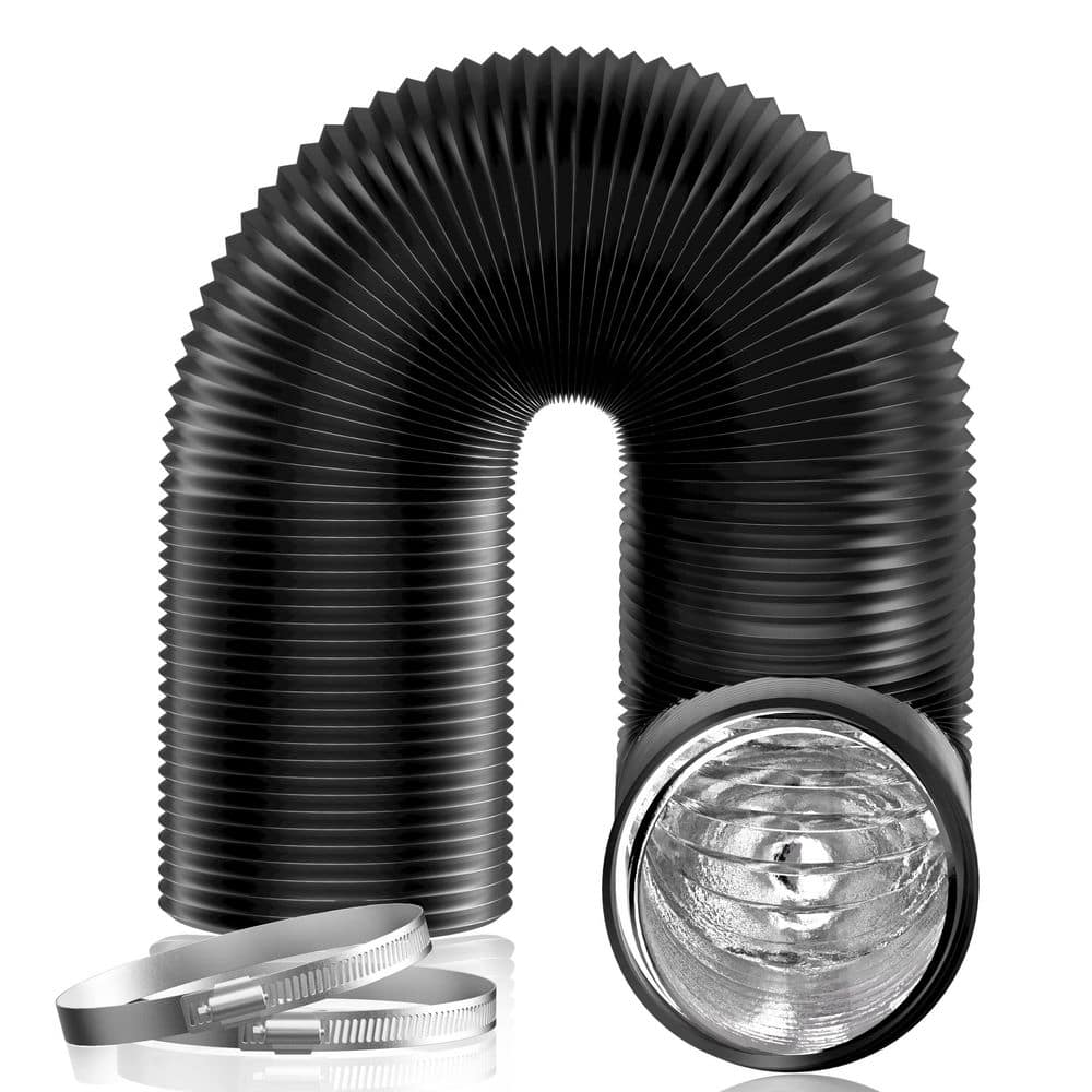 3 in. x 16 in. Black Aluminum Dryer Vent Hose, Heavy-Duty 3 Layer Protection for HVAC Ventilation, Duct Fan Systems price history on PriceWatchPro