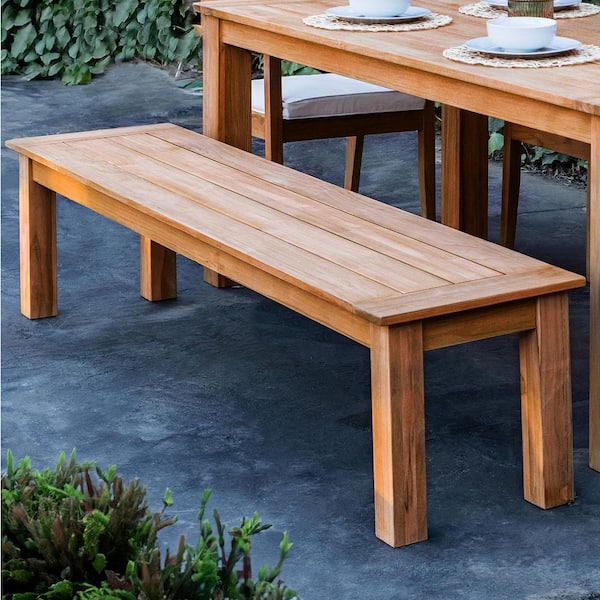 Linon Home Decor Callahan 80 in. W Outdoor Teak Dining Bench Linon Home Decor Callahan 80 in. W Outdoor Teak Dining Bench