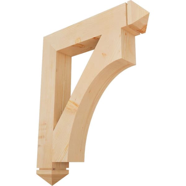 Ekena Millwork 5.5 in. x 42 in. x 34 in. Douglas Fir Westlake Arts and Crafts Smooth Bracket