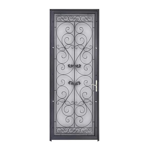 Grisham Naples 36 in. x 96 in. Left Hand/Outswing Black Full View