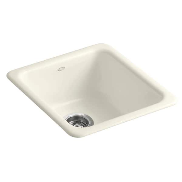 Iron/Tones Drop-In Cast-Iron 17 in. Single Basin Kitchen Sink in Biscuit