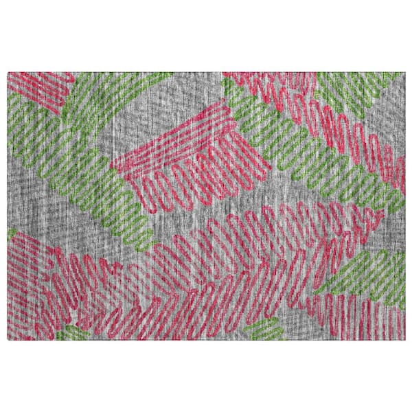 Dream Shag Premium Machine Washable Abstract ADS117 Pink 2 ft. x 3 ft. Accent Rug