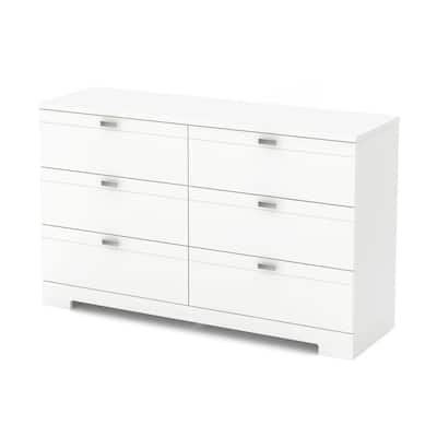 Reevo 6-Drawer Pure White Dresser