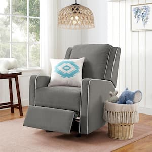 Keily Gray Linen Rocker Pocket Coil-Seating Recliner Chair
