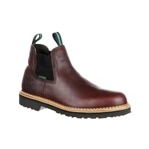 Men's Romeo Waterproof 4 in. Work Boots - Soft Toe - Soggy Brown Size 7.5 (W)