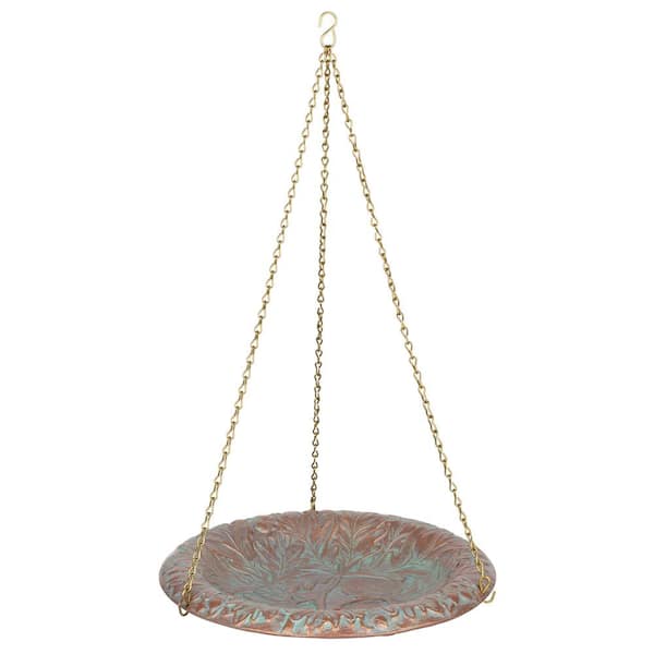 Whitehall Products Oakleaf Birdbath Bowl Copper Verdi