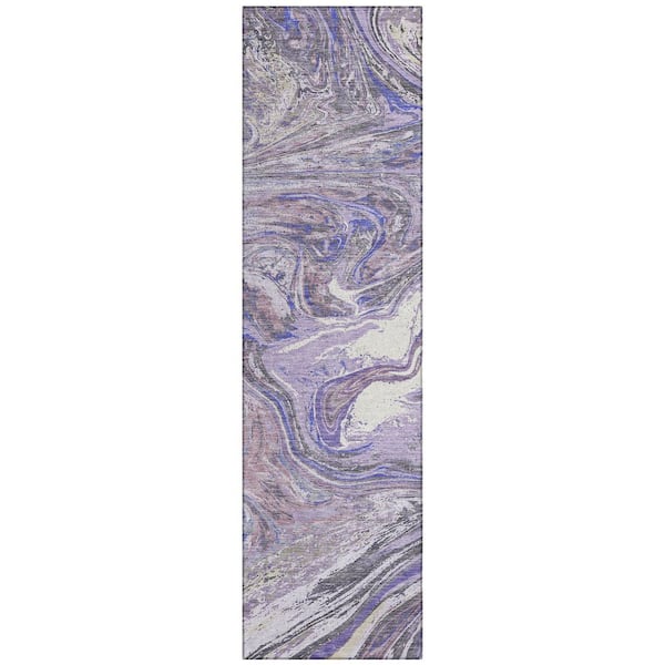 Chantille Machine Washable Indoor/Outdoor Abstract ACN1061 Lavender 2 ft. 3 in. x 7 ft. 6 in. Area Rug