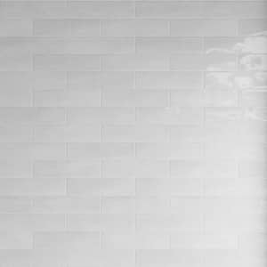 Cyra White 2.95 in. x 11.81 in. Polished Ceramic Subway Tile Sample