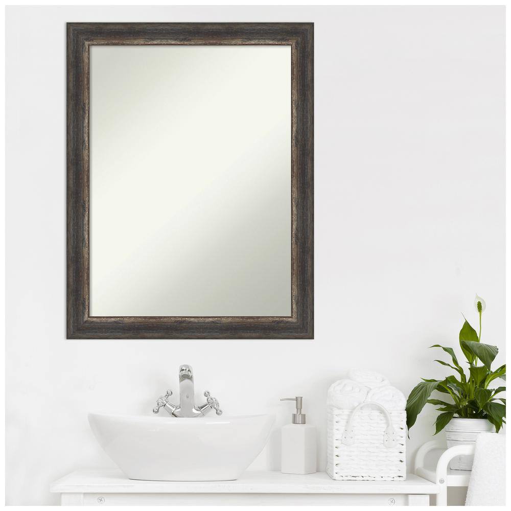 Bronze Charred Wood Rectangular Bathroom Vanity Mirror